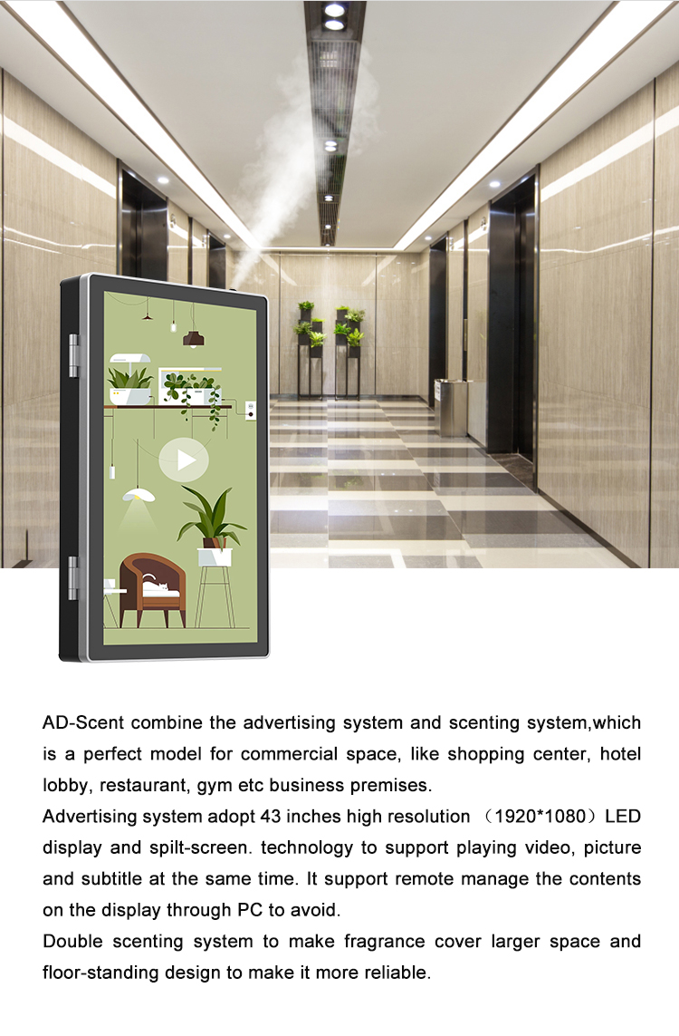 HOMEFISH 500ml Aroma Diffuser Wifi Bluetooth App Control Wall-mounted Commercial Scent Diffuser with Advertising Video Play