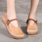 S131 Factory new genuine leather Velcro literary and fresh women's shoes, cotton