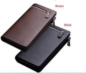 China Creative Business pu zipper wallet men wallet long section clutch wallet zipper tide factory