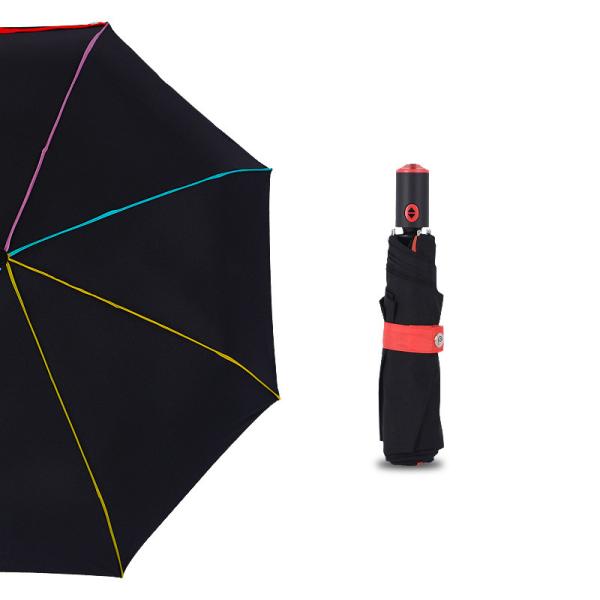 China Three Folding Umbrella 210T Pongee Fabric With  Coating factory