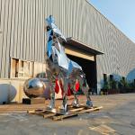 Giant 3-meter Stainless Steel Animal Mirror Geometric Wolf Sculpture