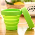 Candy Color 170ml Silicone Travel Mug Rose Silicone Collapsible Travel Cup