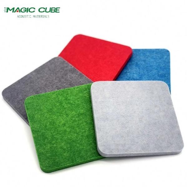 China Plain Rectangle Polyester Fiber Acoustic Panel With Straight Edge factory