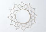 Living Room Rose Gold Floral Metal Wall Art Mirror