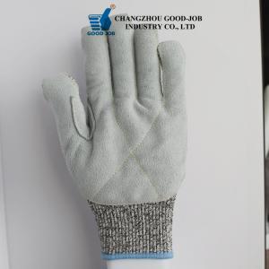 China Cow Split Leather Cut Resistant Gloves Thickened Finger Covered factory