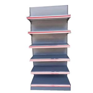 China Factory custom color size single side metal grey supermarket shelf for retail store factory