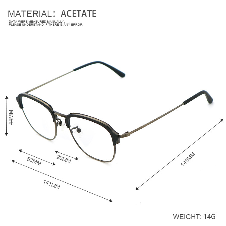 Polygons Wood Grain Acetate Optical Frames For Men And Women MR 8120