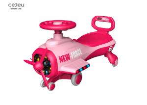 China Pink Ride On Push Along Car With Flash Light Large Storage Seat factory