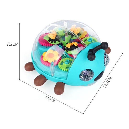 Items Electric Children's Puzzle Toy Transparent Gear Beetle Universal Walking Music Light Insect Toy