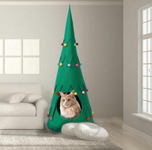 China Cat Christmas Bed Comfortable Kitten Bed Christmas Tree factory
