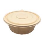 Corn Starch Disposable Salad Bowl Fast Food Paper Soup Bowl With Lid 800ML