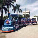 British Style Trackless Tourist Train Rides / Theme Park Train Ride