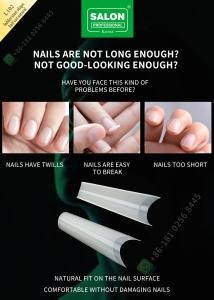 China Ladder/Stair Shape Half Cut False Nail French Style Artificial Nail Tips Fake Nail factory