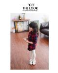 2016 Fashion Korean Style Kid's Checked Pattern Red Color Long Sleeve