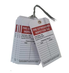China Fire Extinguisher Inspection Cardstock Tag Lock Out Tag 5 3/4 In Height White factory