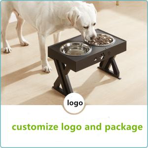 China Gravity Stainless Steel Dog Bowls With Stand Three Heights Adjustable factory