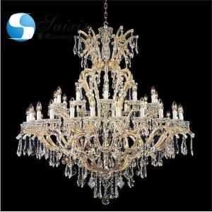 China Antique Gold Crystal Chandelier Lights Ceiling Luxury K9 Wedding Ceiling Decoration factory
