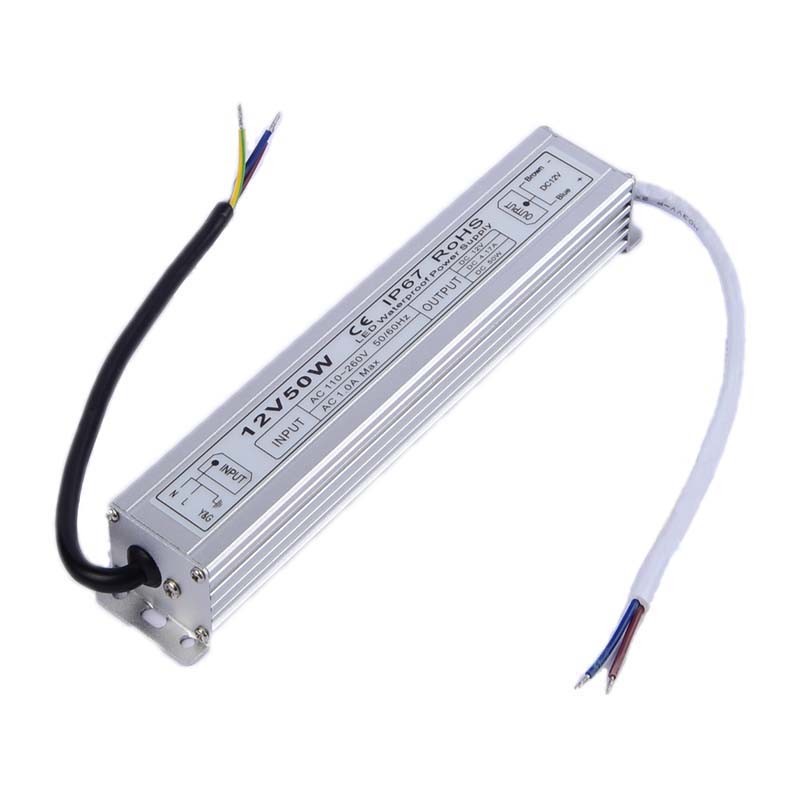 12v 50w Slim waterproof power supply IP67 LED transformer Adapter for LED Light