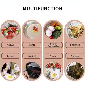 Borosilicate Glass Mixing Bowl 500ml-3500ml with PE Lid