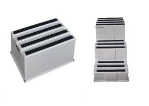 China Grey Padded Three Step Stool Plastic HDPE For Office Factory factory