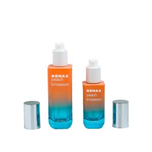 China Chinese Manufacturer 30ml 100ml Gradient Glass Lotion Pump Dropper Bottle Skin Care Package Set factory