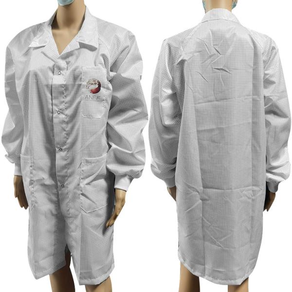 China Class 100 Cleanroom 5mm Grid ESD Anti Static Garments factory