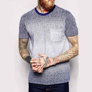 China Indigo Spray Fitness Trendy Oversized T Shirts Faded Glory T Shirts With One Pocket factory