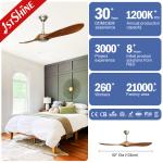 1stshine Dinning Room 52 Inch Ceiling Fan with Natural Wood Blades and without