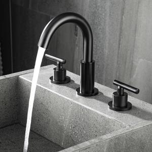 China 8In Widespread Bathroom Sink Faucet Matte Black Centerset Faucet factory