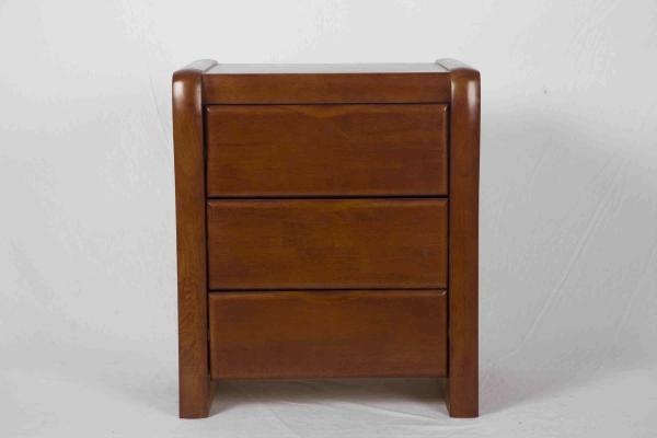 Modern Small Bedside Table Solid Wood , 3 Drawer Bedside Table 19.7 KG Rubber