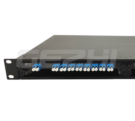 100GHz 8Channel DWDM Mux Demux duplex fiber with Monitor and Grey 1310nm wideband port in 4slot 1U Rackmount