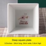 Japanese Cherry Blossom White Round Rectangle Square Baking Dessert Bowl
