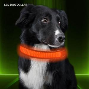 China C914 Nylon LED Pet Necklace Rechargeable Flashing Dog Collar Led Usb factory
