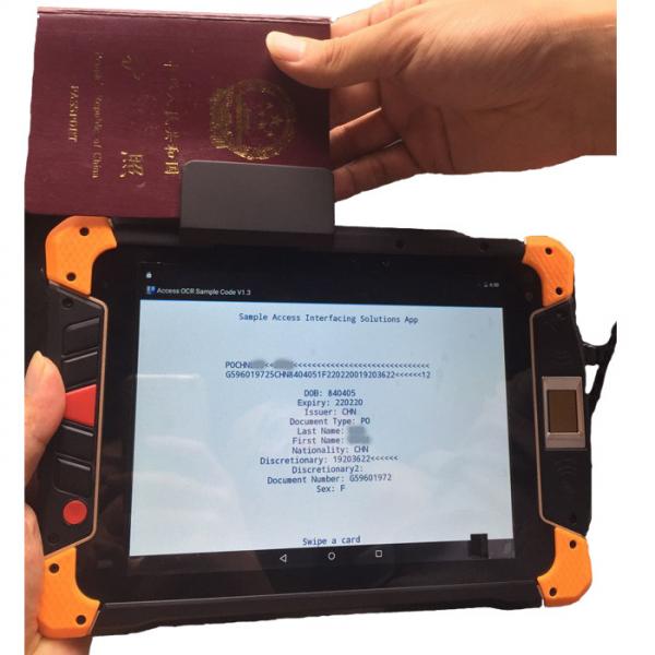 China 4G LTE Android 5.1 Rugged Tablets PC with Handheld OCR MRZ Passport Scanner factory