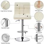 Modern Counter Height Swivel Barstools Height Adjustable PU Leather Chair from