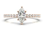 D VS1 18K Rose Gold Ring 2CT Weight Marquise Cut for Engagement