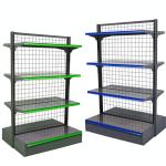supermarket shelves Steel wood shelves retail display gondola shelving/rack for