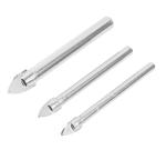 6pcs Straight Shank Glass Drill Bit Set With Sandblasted Aluminium Box Packing