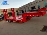 2 Axle 30000kg Lowboy Equipment Trailer With 28 Tons Support Leg