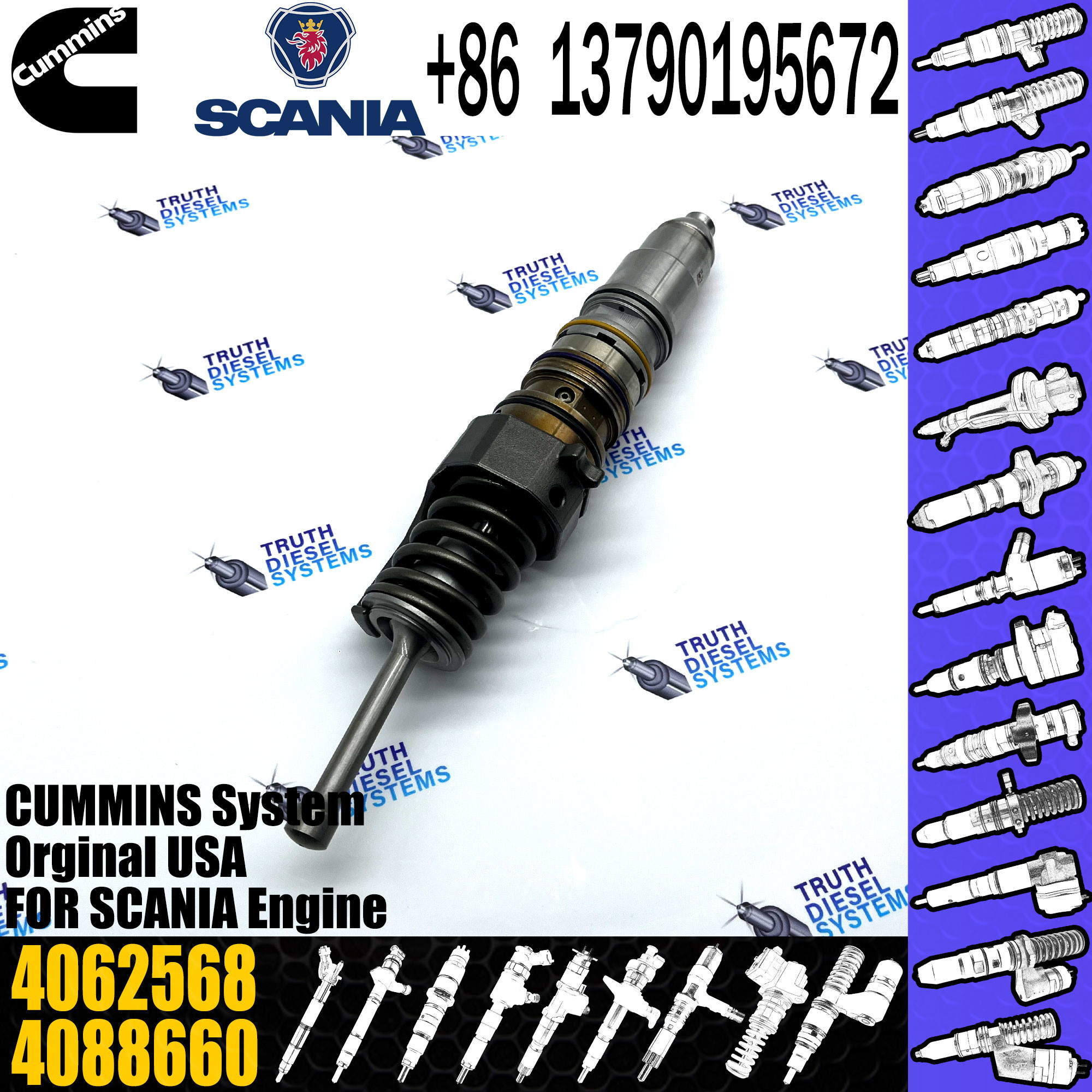 QSK15 Diesel Engine Common Rail Fuel Injector 4914537 3973059 3975929 4010642 4026222 4061851
