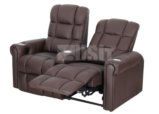 Custom Anti Slip Electric Recliner Sofa Theater VIP Seating With Silver Cup