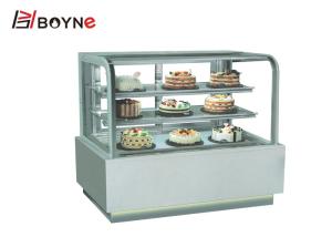 China 3 Layer Pastry Display Cabinet 90 ° Glass Cake Chiller factory