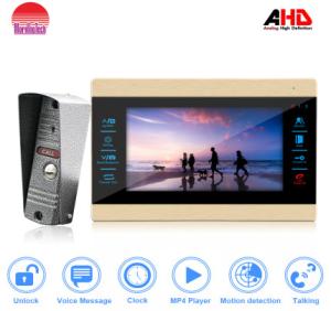 China Morningtech 7 inch gold Video intercom System intelligent video door bell metal case factory