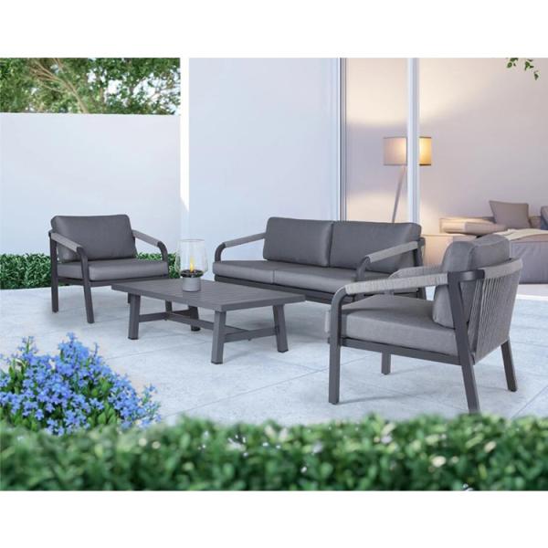 Waterproof Polyster Fabric Outdoor Furniture Garden Rope Weave Sofa Patio Lounge