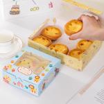 Egg Tart Packaging Cake Boxes With CMYK / Pontone Offsent Printing And