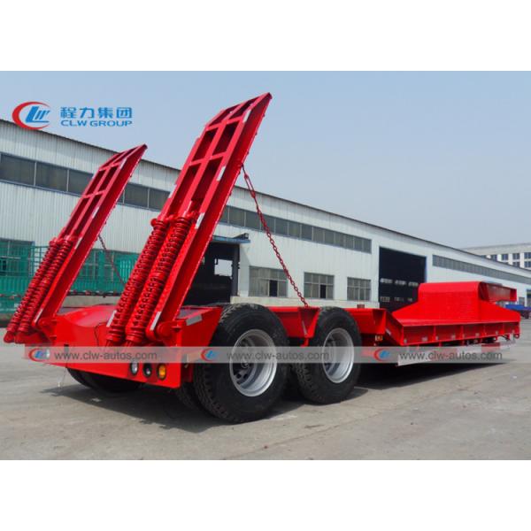 2 Axle Lowbed Lowboy Semi Trailer 40 Tons 45 Tons For Construction Machine