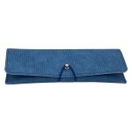 Blue Luxury Belt Hot Stamping Glasses Case Soft Leather Simple Custom Logo