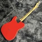 Custom Tele Electric Guitar, Mahogany Body, Red Color, Double Binding, Rosewood