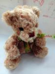 Plush 20cm Size Bear With Tie On Neck Christmas Holiday Present Teddy Bew