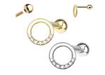 0.126ct 14k Gold Diamond Cartilage Earrings , 14pcs Piercing helix earrings OEM
